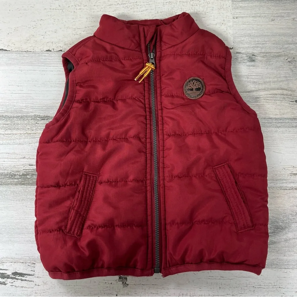 Timberland Boys Puffer Vest Size 12 Month 100 % Polyester Full Zipper